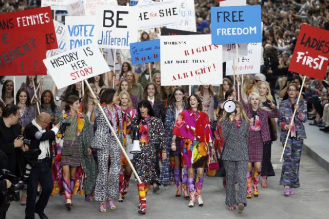 Chanel Spring feminist charged campaign (2016).